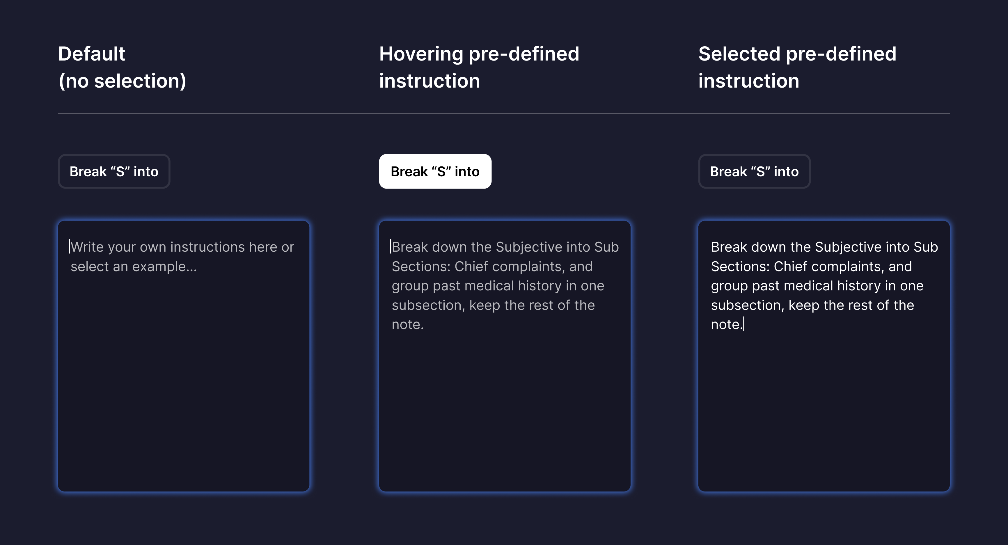 Pre-Defined Prompt Behaviour